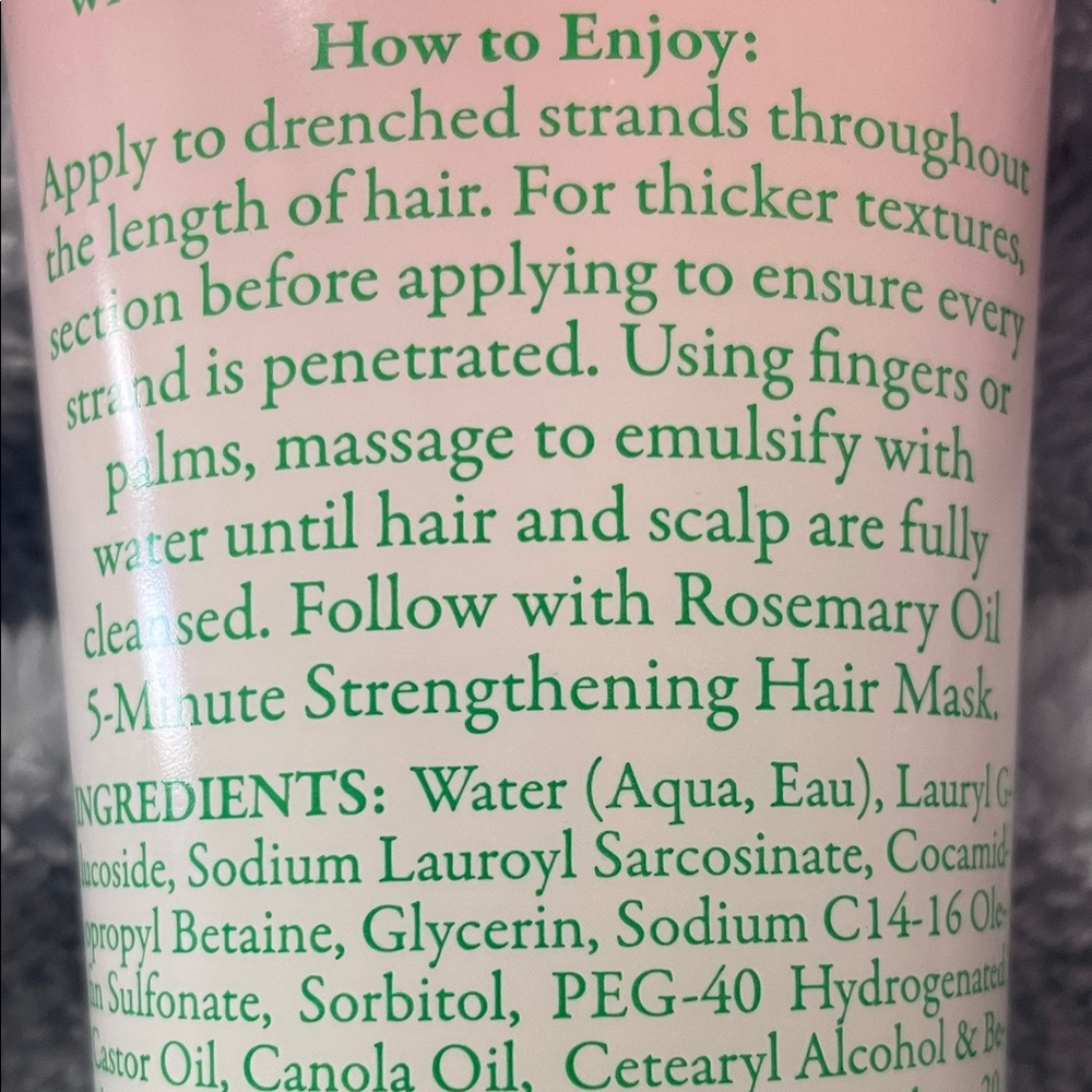Rosemary Oil Strengthening Hair + Scalp Cleanser - Green and White - Picture 10 of 13